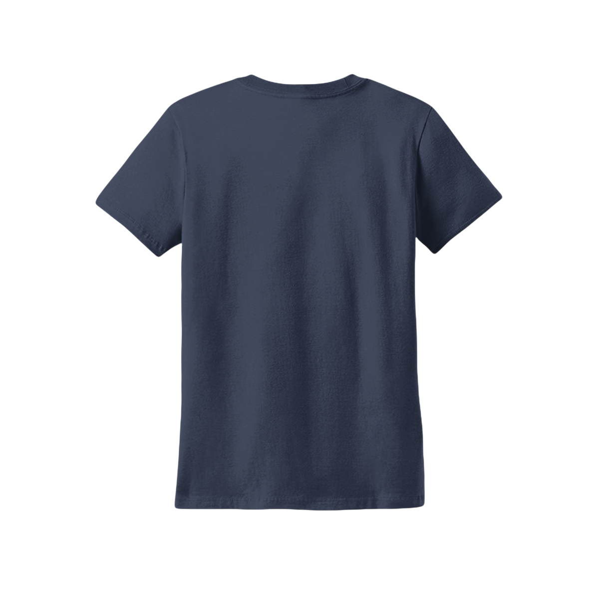 A plain black short-sleeve crewneck t-shirt shown from the back, centered on a solid white background.