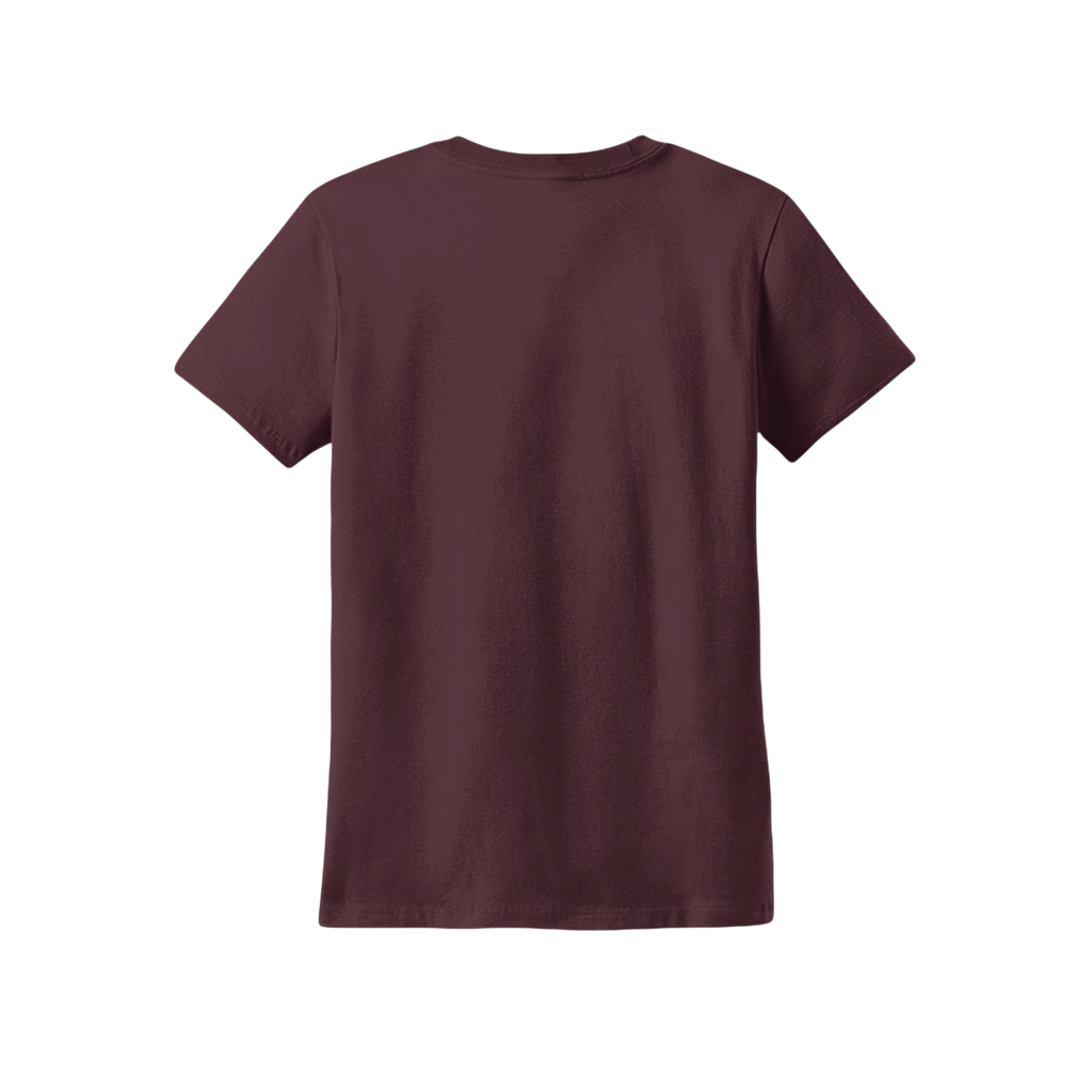 A plain black short-sleeve crewneck t-shirt shown from the back, centered on a solid white background.