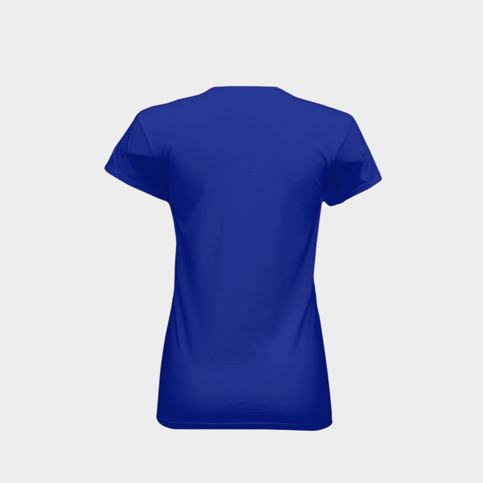 A royal blue short-sleeve t-shirt shown from the back, presented on a clean white background.
