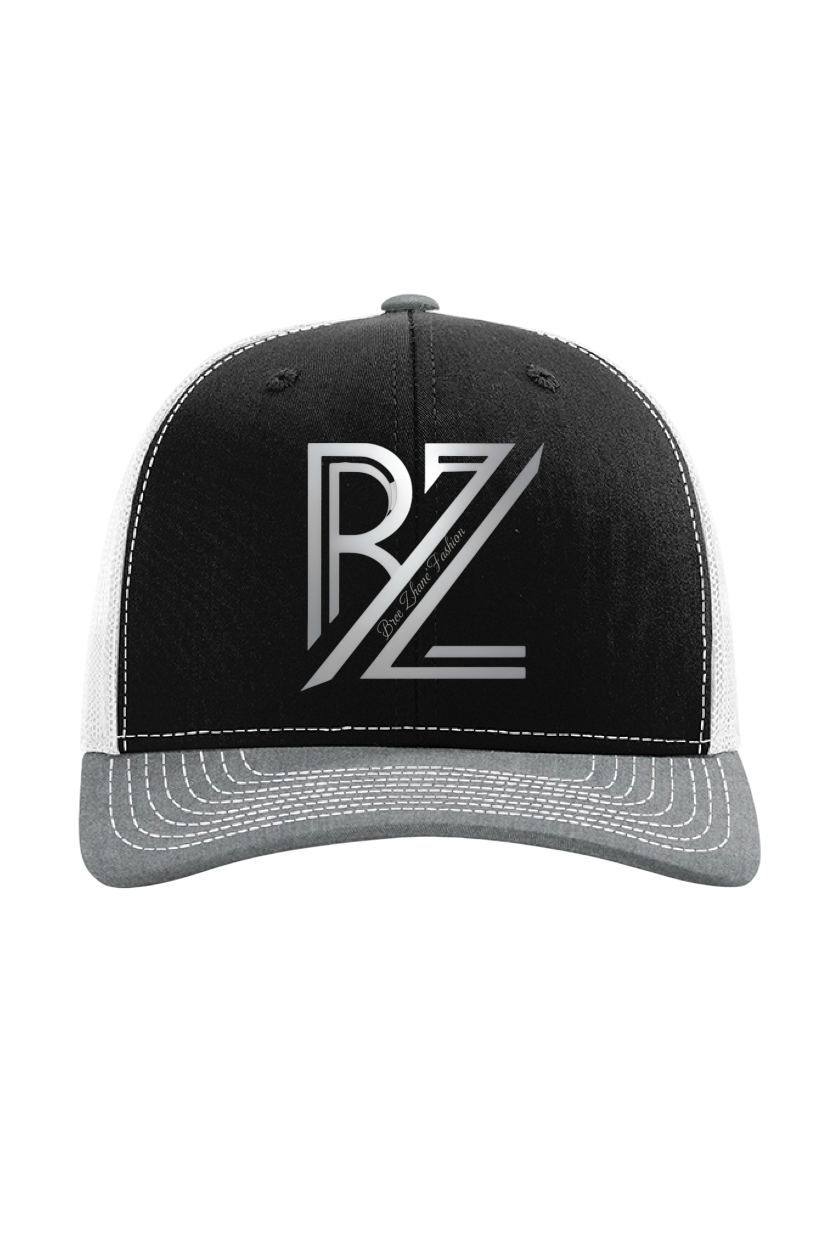 Black and gray cap with 'BZ' logo on a white background