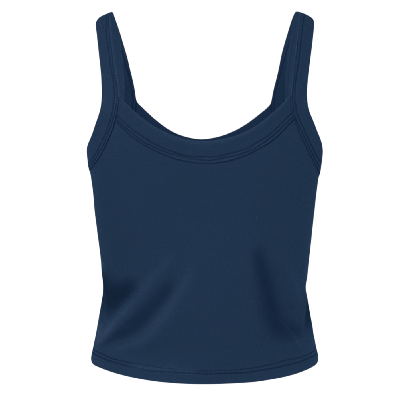 Navy blue tank top on a white background