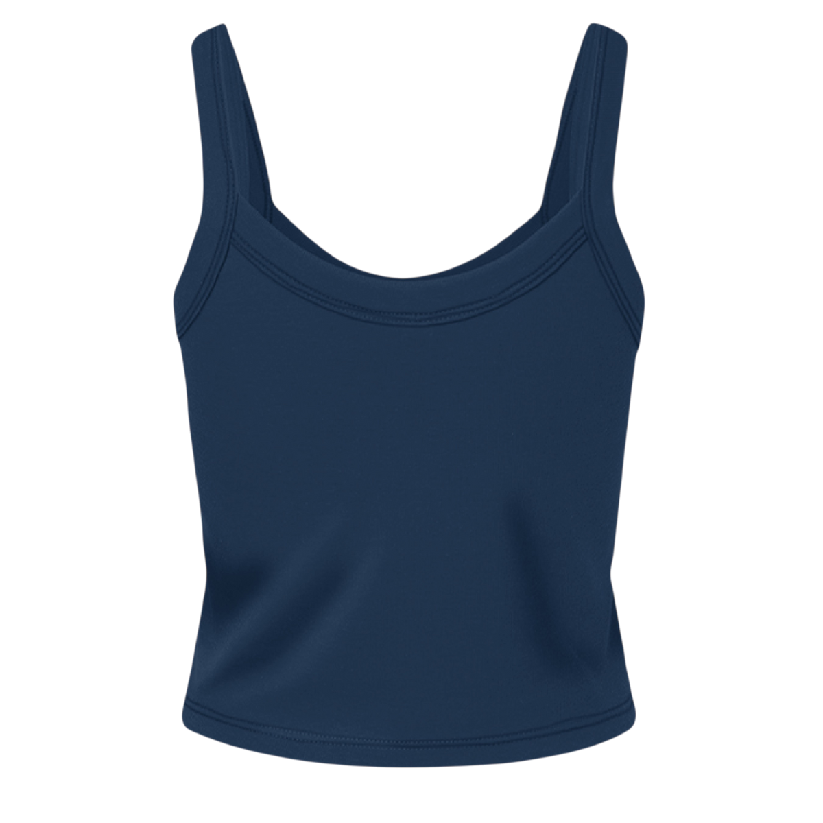 Navy blue tank top on a white background