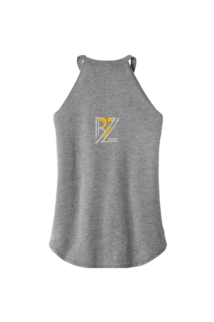 Gray tank top with a logo on a white background