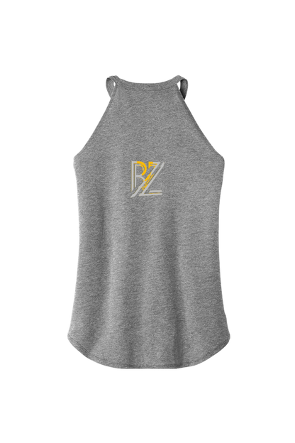 Gray tank top with a logo on a white background