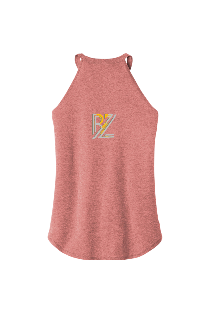 Red tank top with a logo on a white background