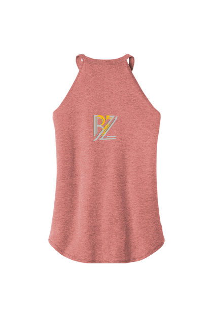 Red tank top with a logo on a white background