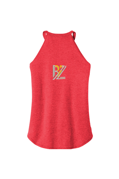 Red tank top with a logo on a white background