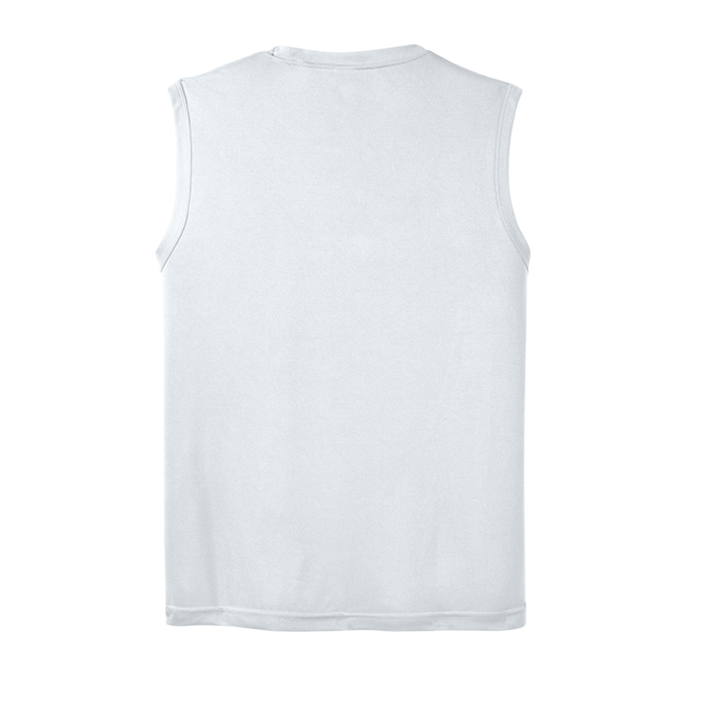 White sleeveless shirt on a white background