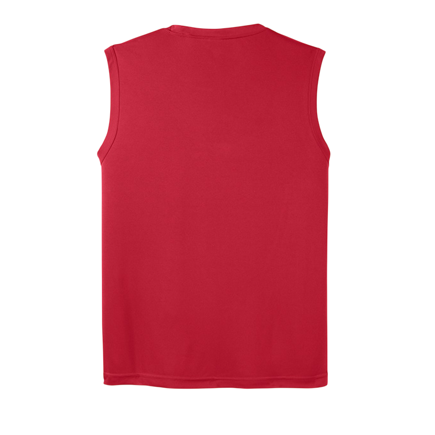 Red sleeveless shirt on a white background