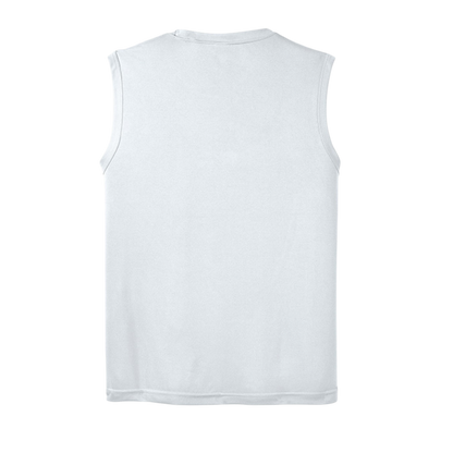 White sleeveless shirt on a white background