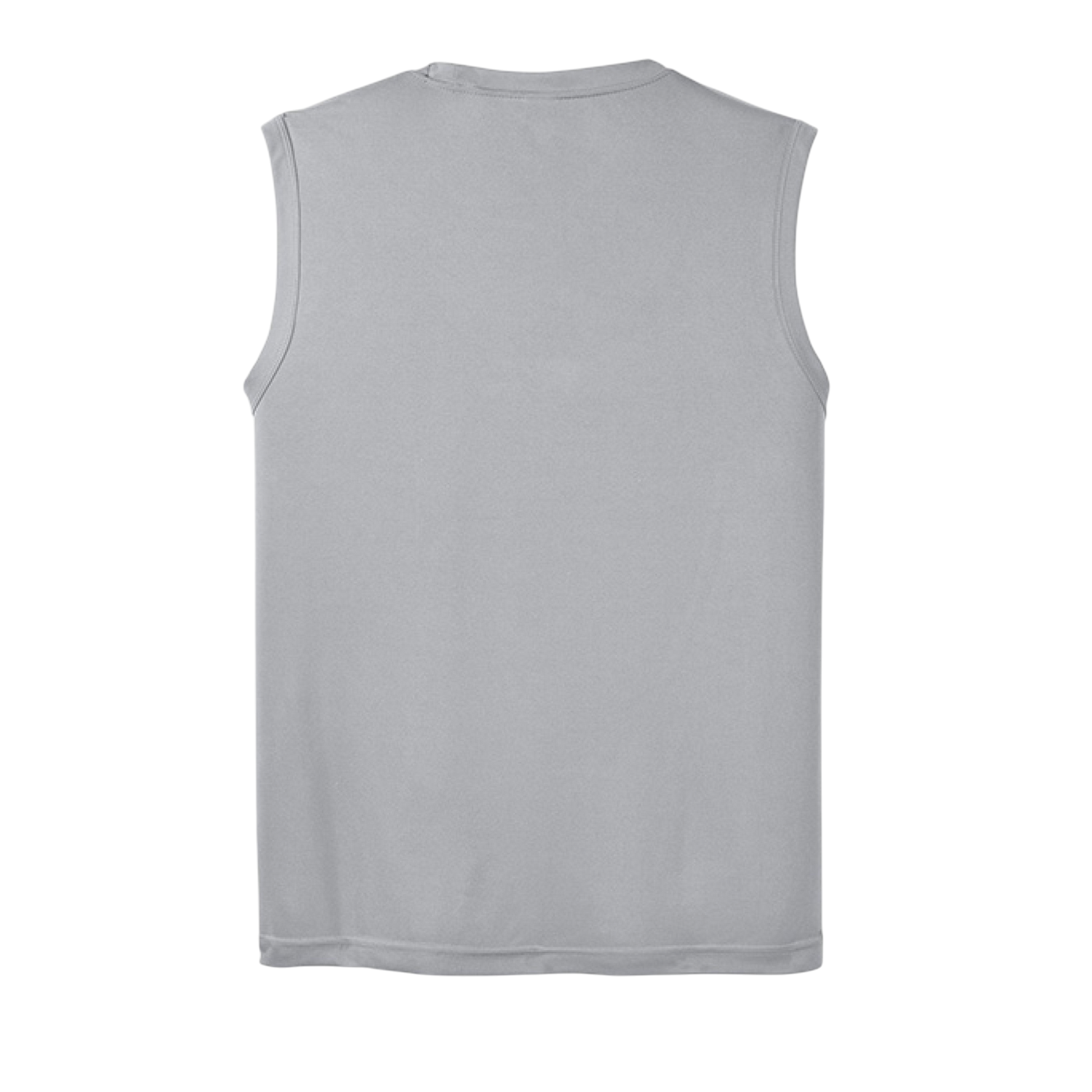 Gray sleeveless shirt on a white background