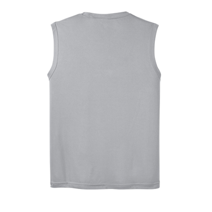 Gray sleeveless shirt on a white background