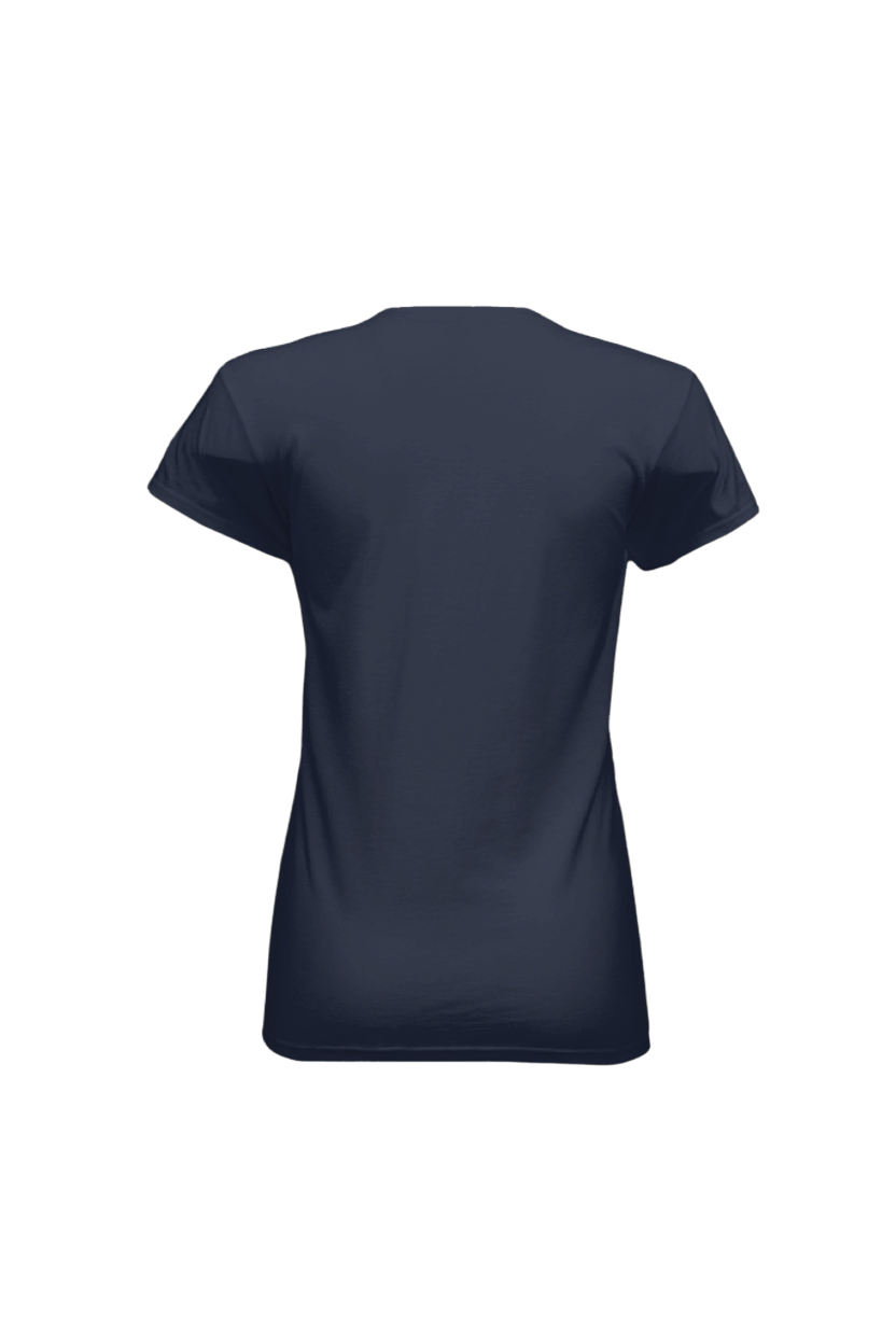 Navy blue t-shirt on a white background