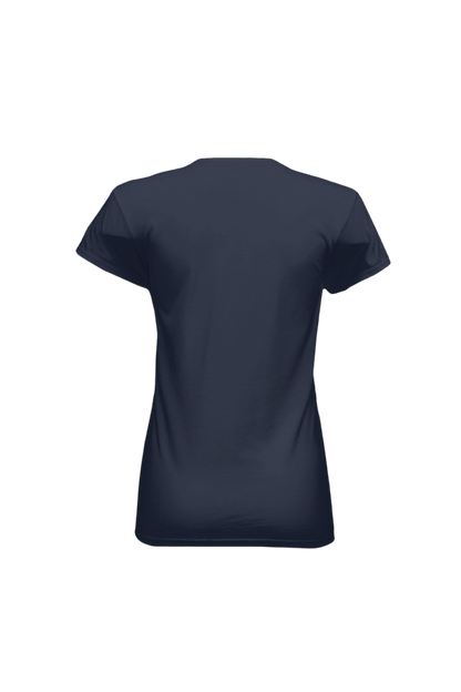 Navy blue t-shirt on a white background