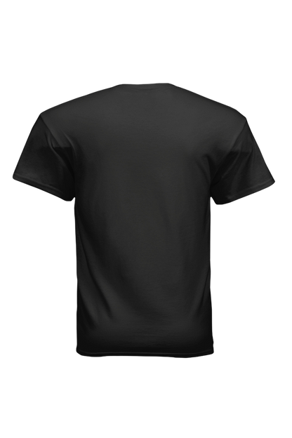 Black t-shirt on a white background