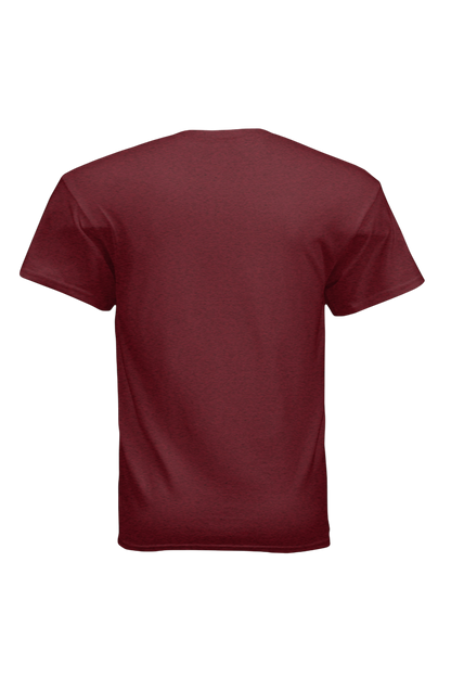 Maroon t-shirt on a white background