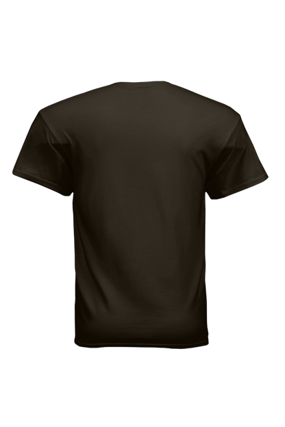 Black t-shirt on a white background