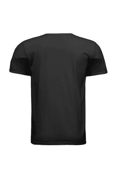 Black t-shirt on a white background