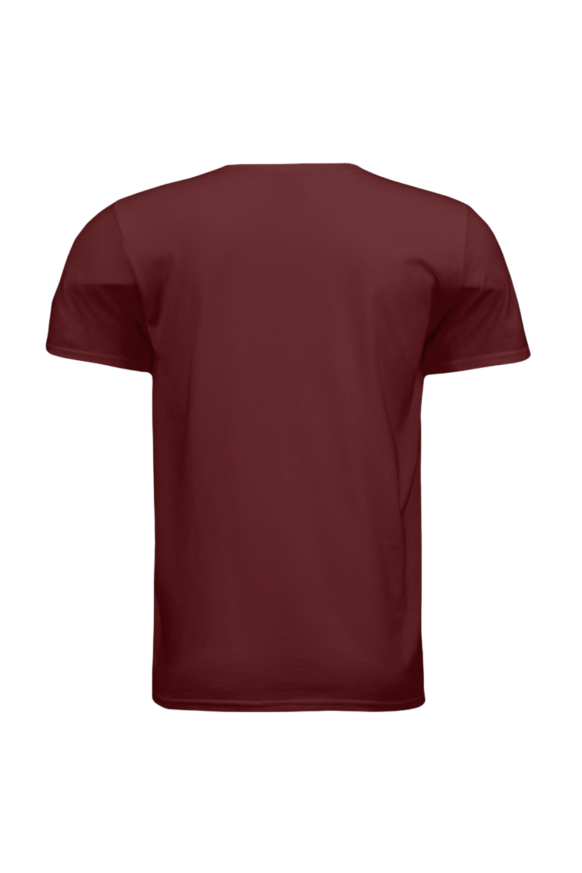 Maroon t-shirt on a white background