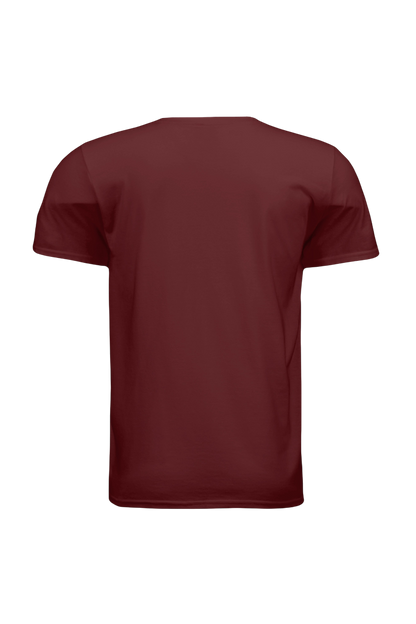 Maroon t-shirt on a white background