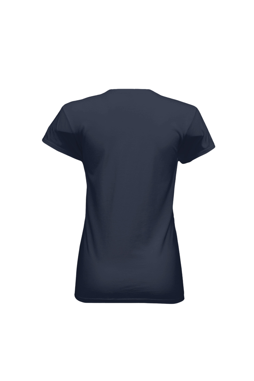 Navy blue t-shirt on a white background