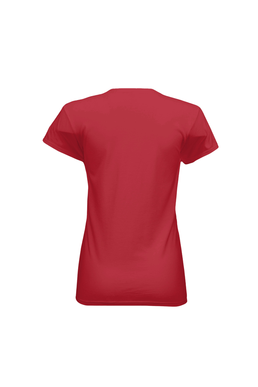 Red t-shirt with decorative elements on a transparent background