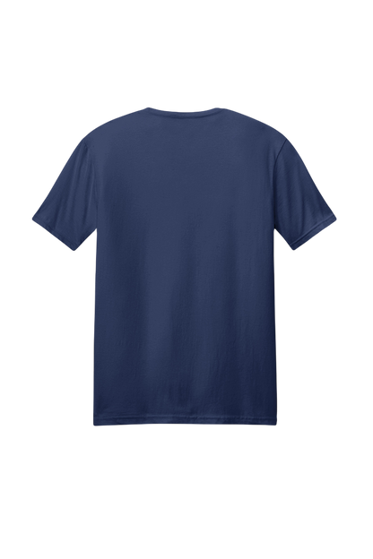 Navy blue t-shirt on a white background