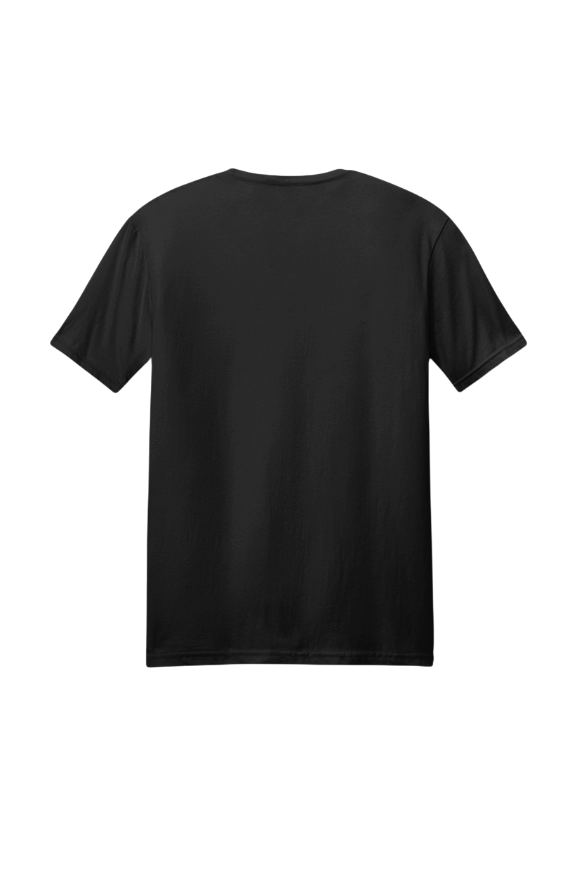 Black t-shirt on a white background