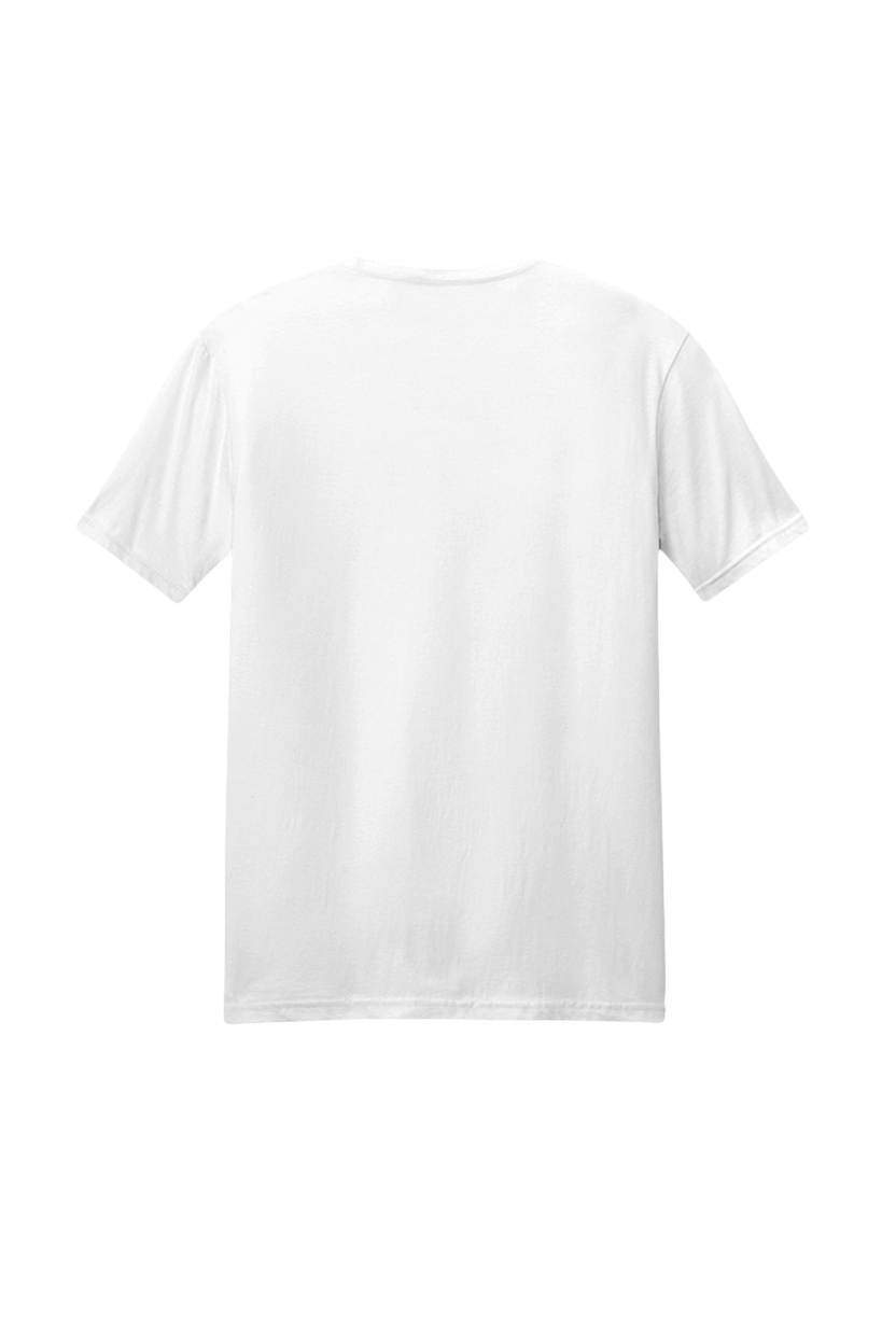Plain white t-shirt on a light gray background