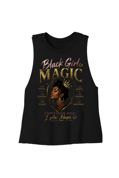 Black tank top with 'Black Girl Magic' text and graphic on a white background