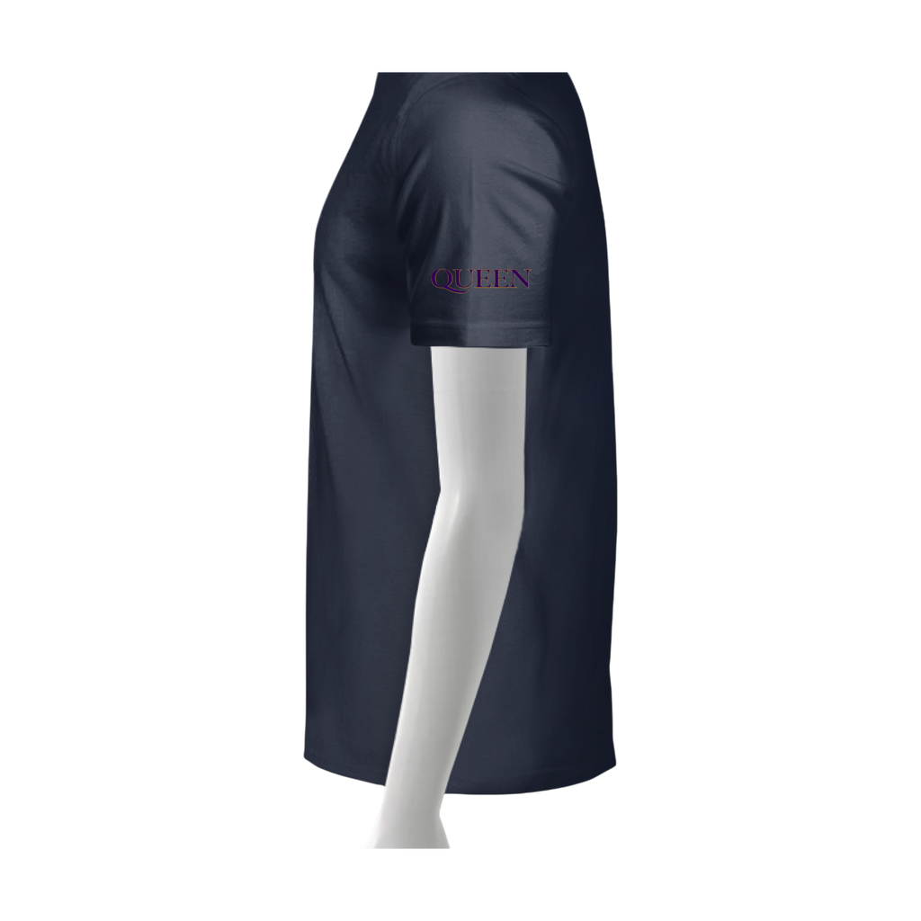 Navy blue skirt with a logo on a white background