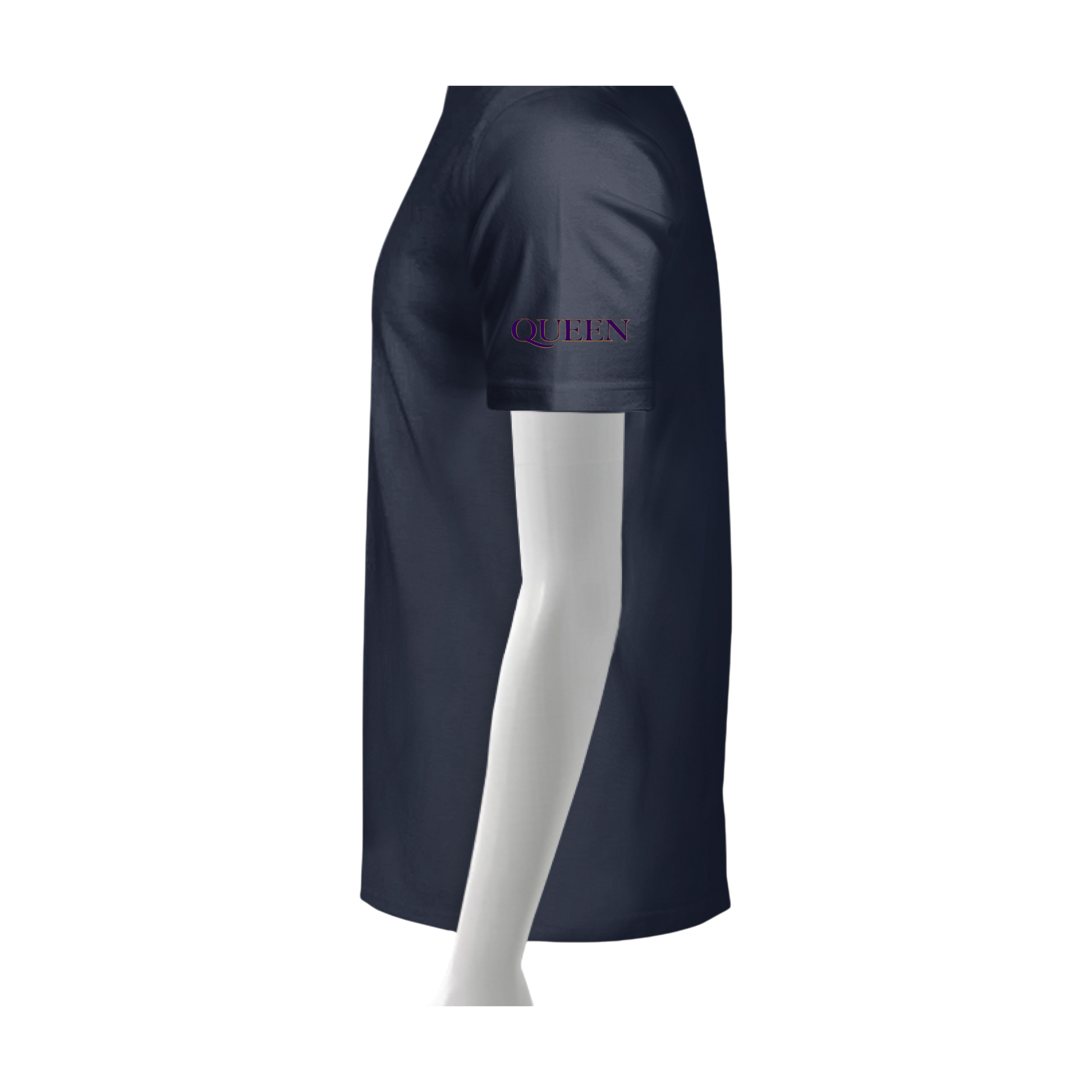 Navy blue skirt with a logo on a white background