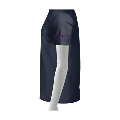Navy blue skirt with a logo on a white background
