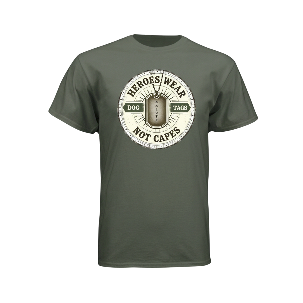 Green t-shirt with a graphic design on a white background