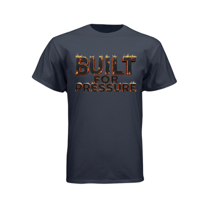 Dress Blue Navy t-shirt with 'BUILT FOR PRESSURE' text