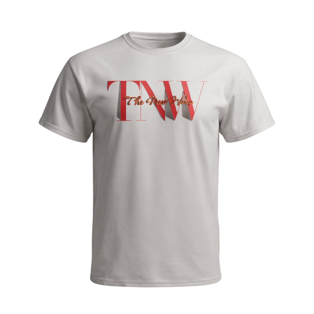 Gray t-shirt with 'TNW' logo on a white background