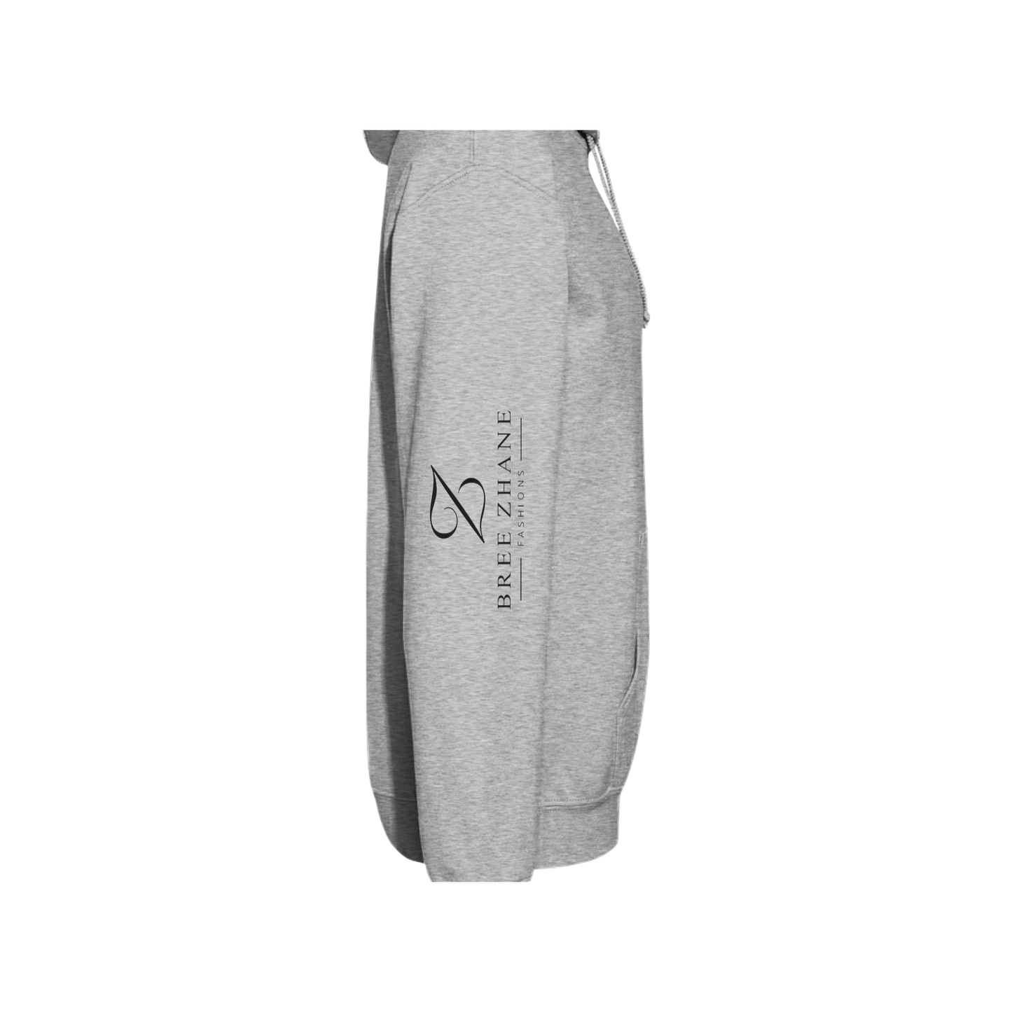 Gray hoodie with 'The New Wave' text on leather outline