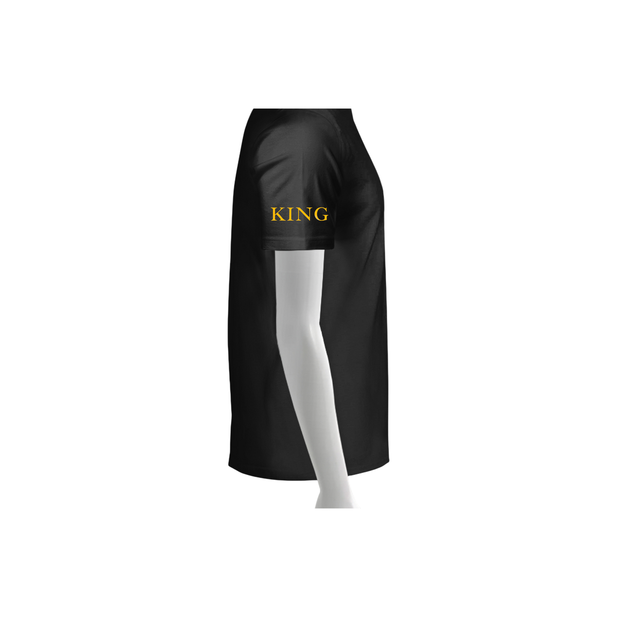 Black skirt with 'KING' text on a white background