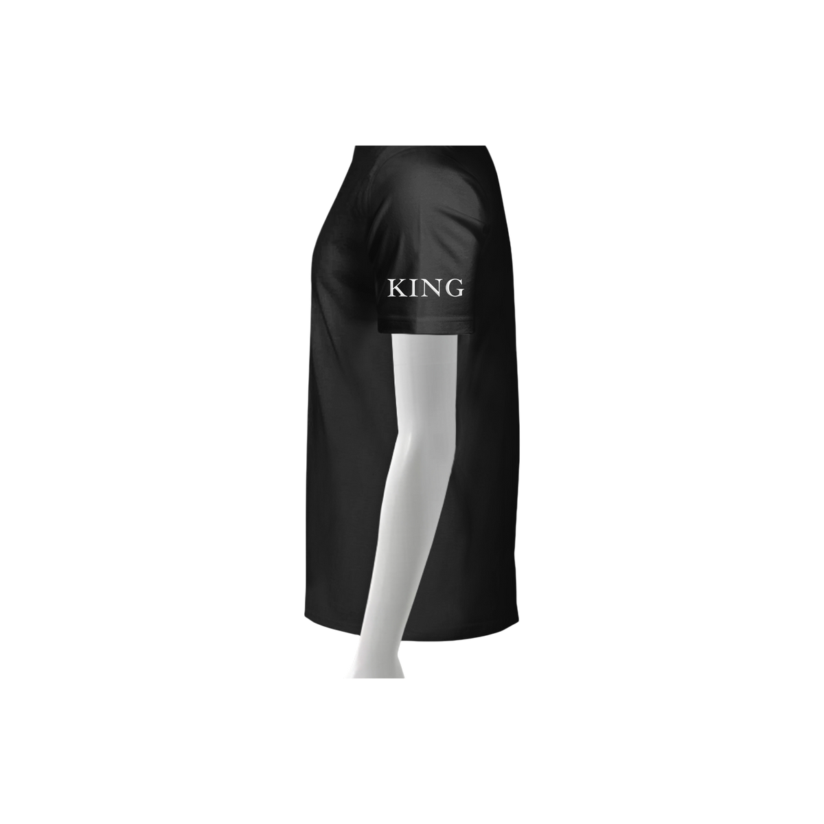 Black skirt with 'KING' text on a white background