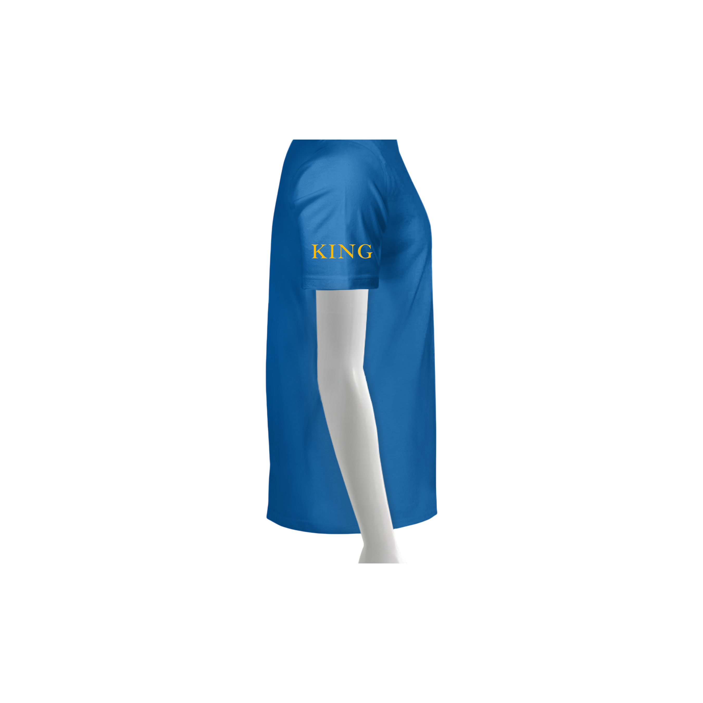 Royal shirt with 'KING' text on a Right Sleeve 