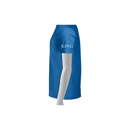 Royal shirt with 'KING' text on the left sleeve 
