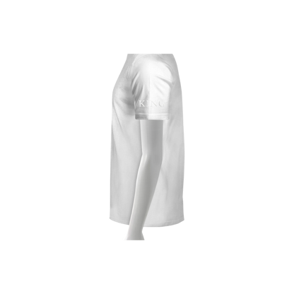 White skirt with a brand logo on a white background